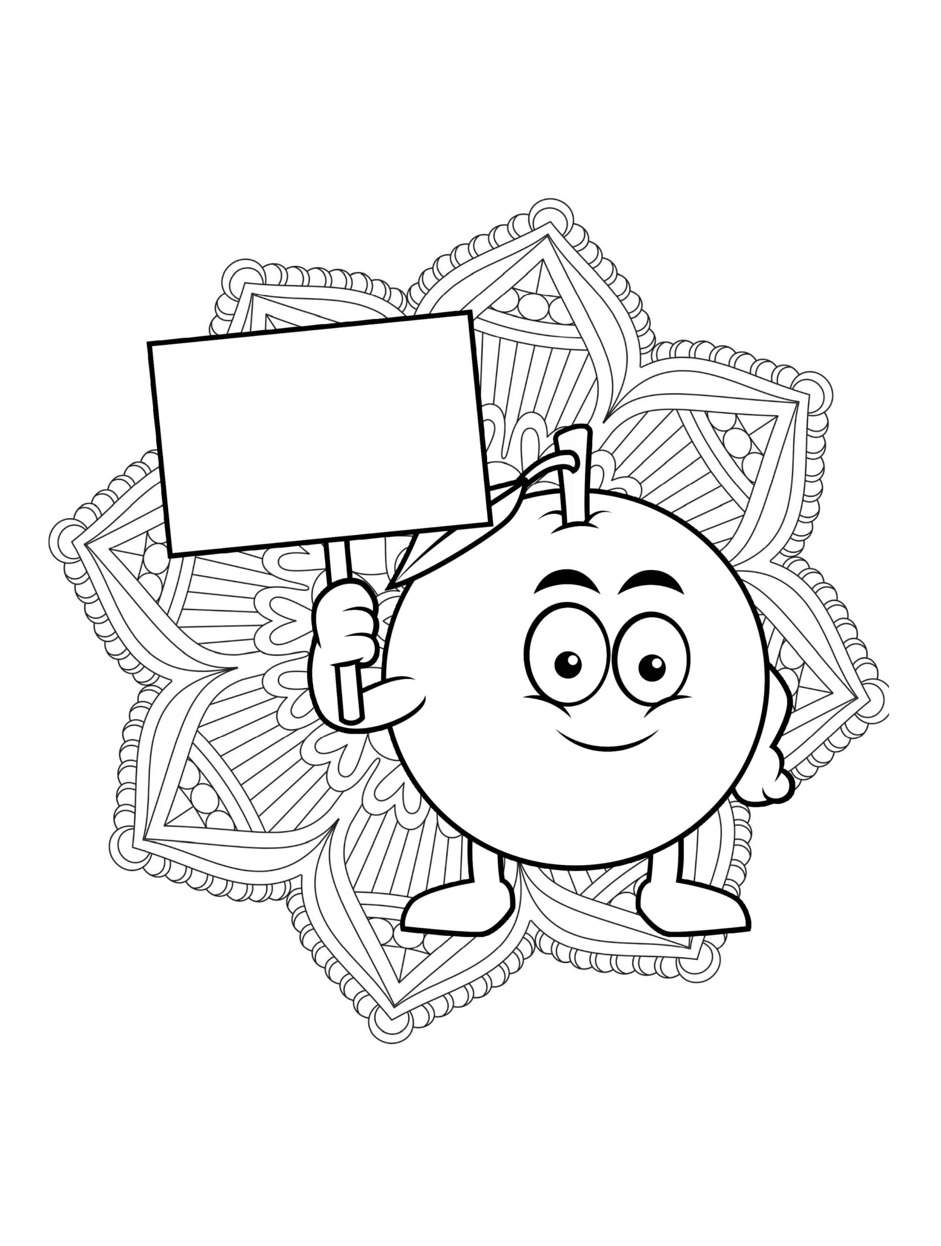 dibujo kumquat sonriendo scaled para colorear