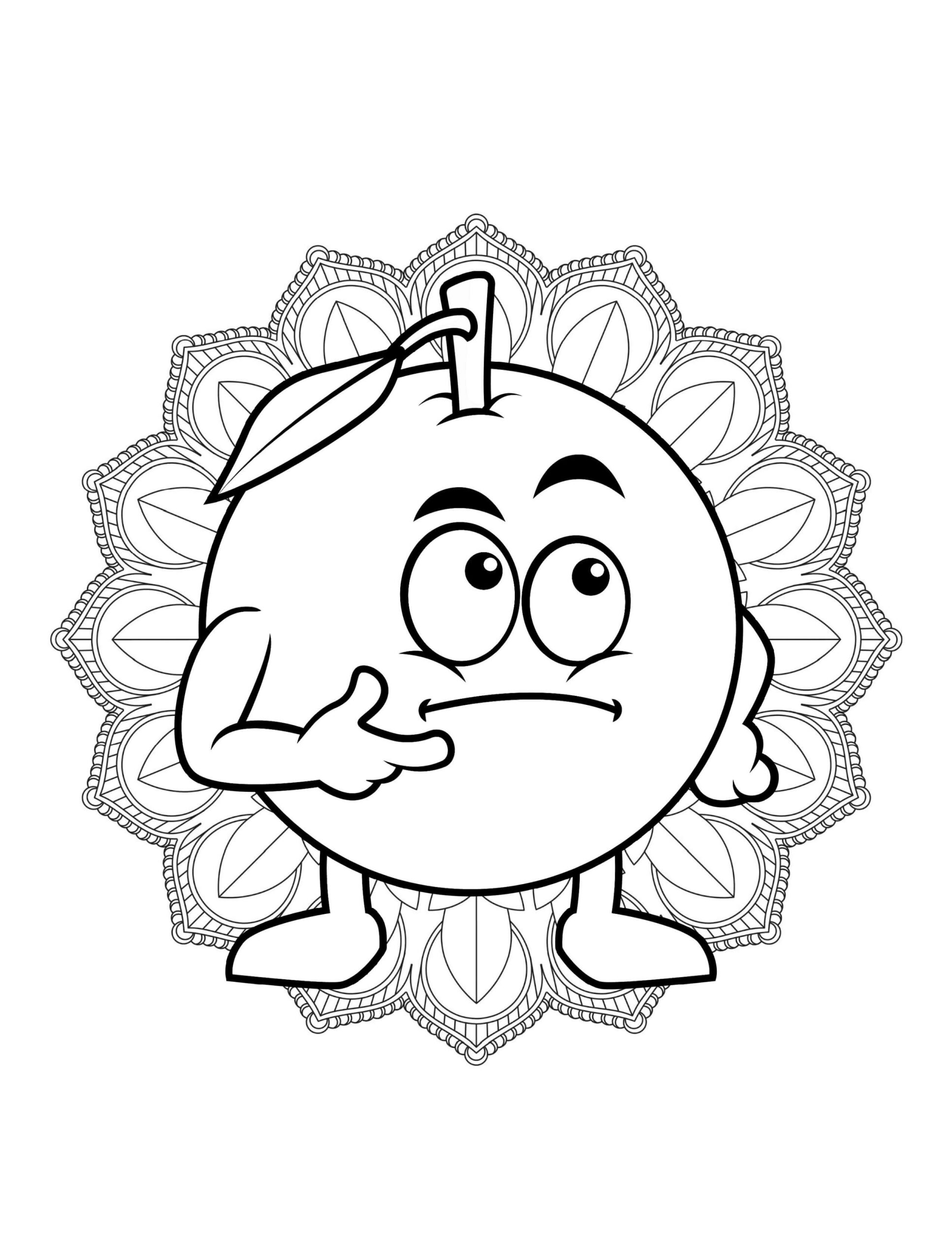 dibujo pensamiento kumquat scaled para colorear