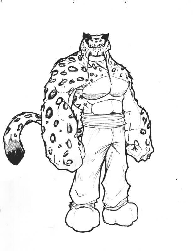 Dibujo de Gran Dragón Leopardo de Las Nieves para Colorear y Imprimir