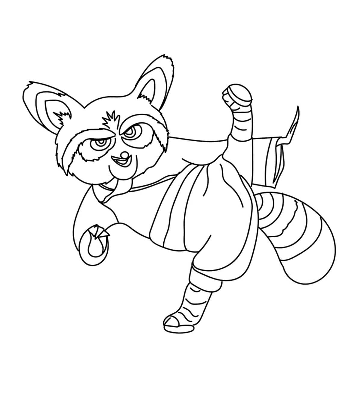 Dibujo de Patadas Del Maestro Shifu para Colorear y Imprimir