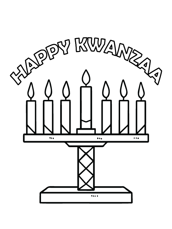 Dibujo de Pagina para Colorear ¡Feliz de Kwanzaa para Colorear y Imprimir