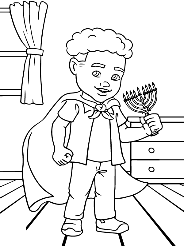 Dibujo de Pagina para Colorear de Kwanzaa En La Mano de Un Niño para Colorear y Imprimir