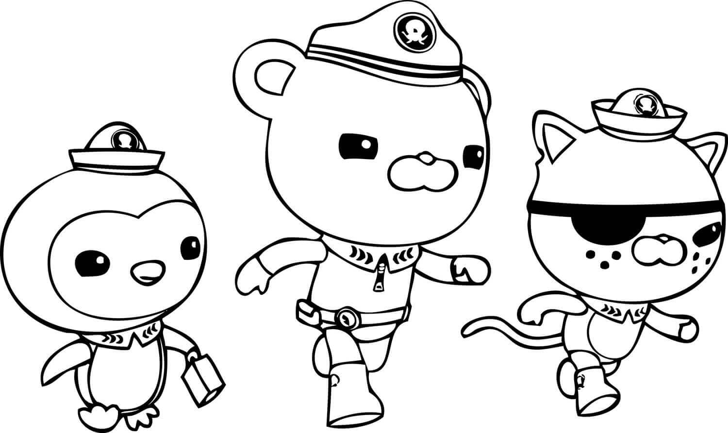 Dibujo de Capitán Barnacles Kwazii y Peso de Octonauts 1 para Colorear y Imprimir