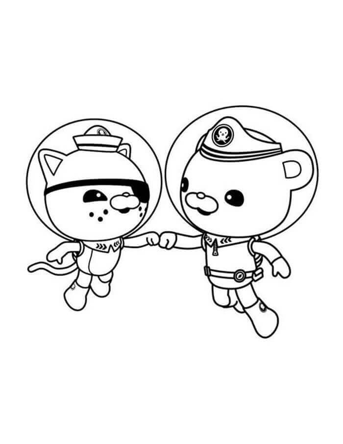 Dibujo de Capitán Barnacles y Kwazii 1 para Colorear y Imprimir