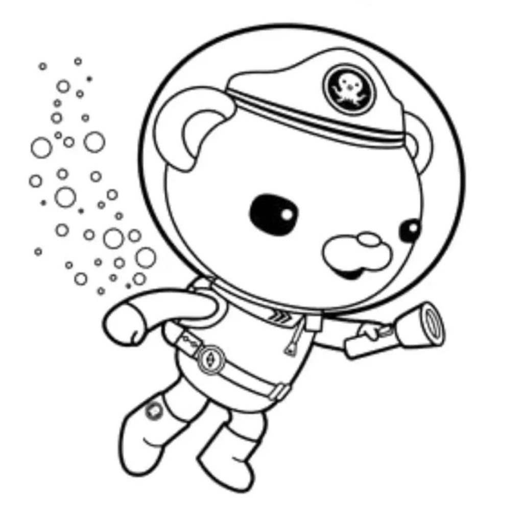 Dibujo de Kawazii Bajo El Mar para Colorear y Imprimir