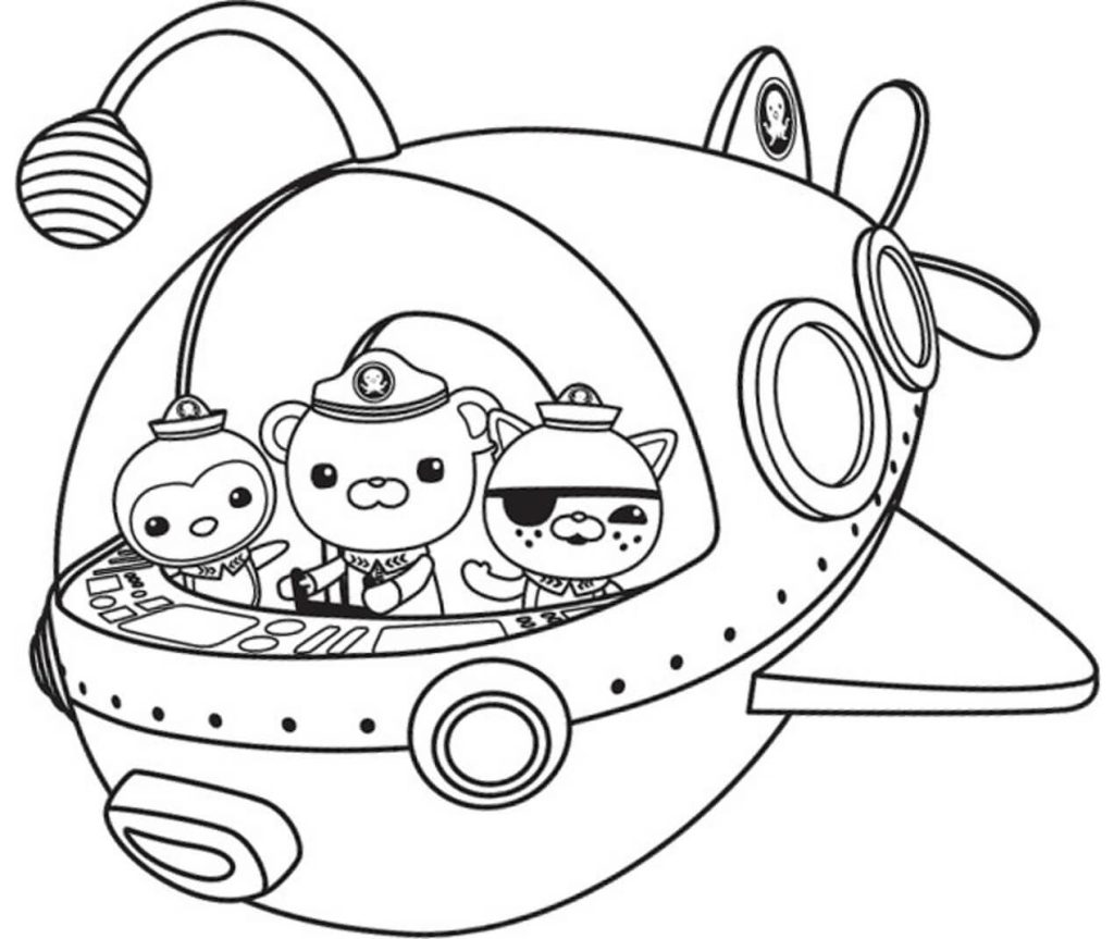 Dibujo de Peso Capitán Kwazii En Barco Octonauts para Colorear y Imprimir