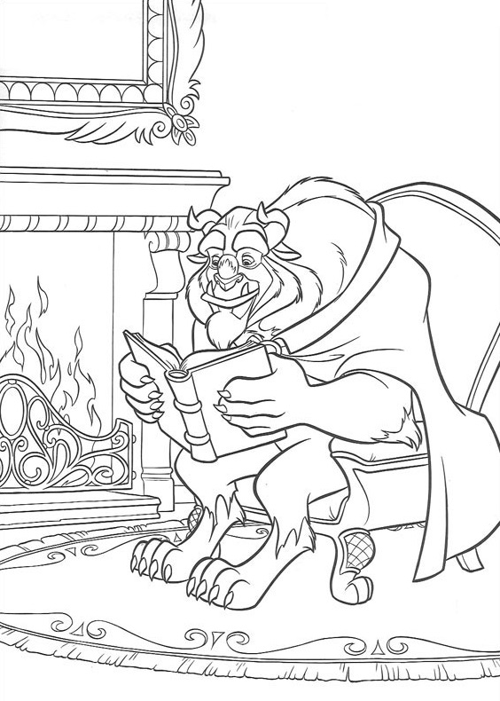 Dibujo de Monstruos Leyendo Libros para Colorear y Imprimir
