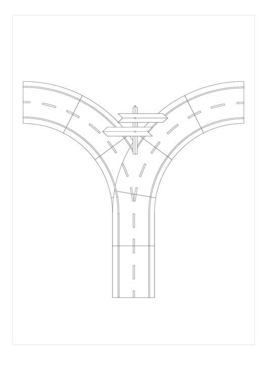 Dibujo de Bifurcación En El Camino para Colorear y Imprimir