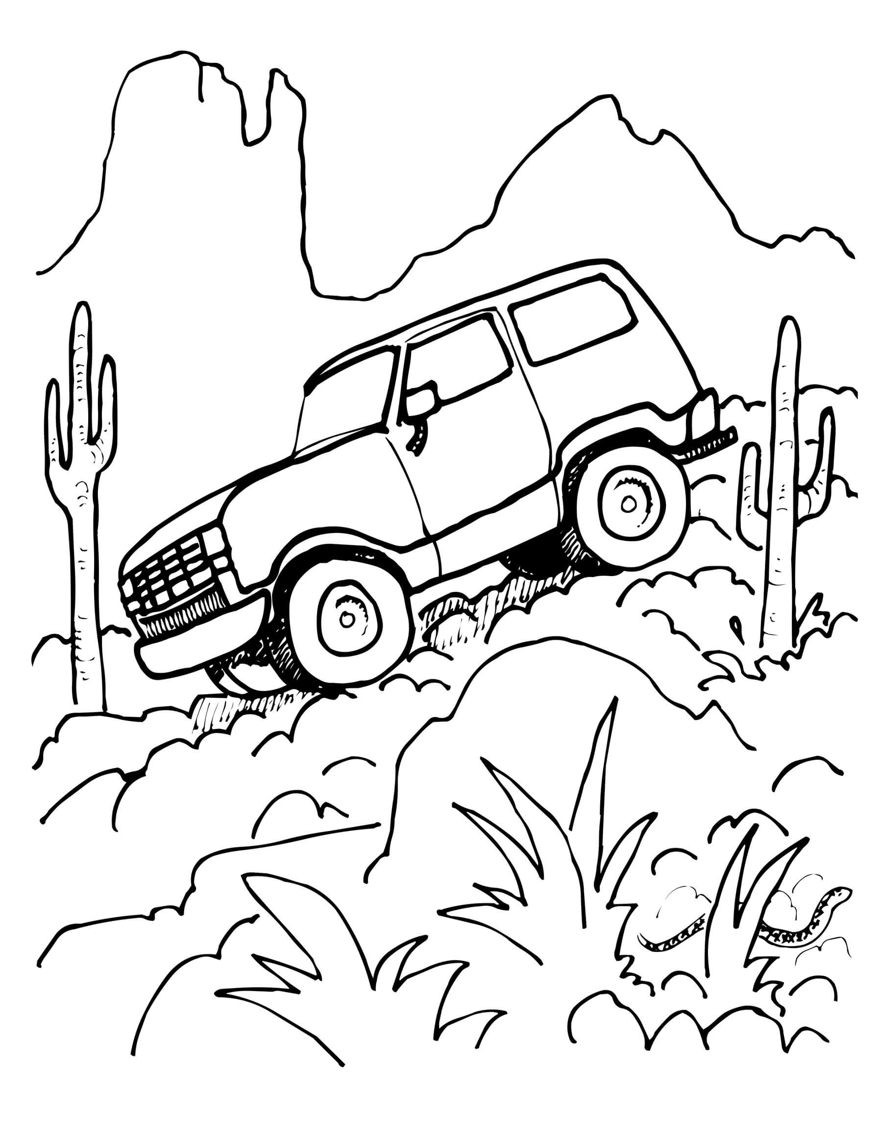 Dibujo de Camino En La Montaña para Colorear y Imprimir