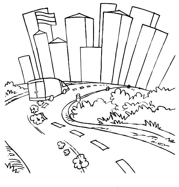 Dibujo de Camino Simple para Colorear y Imprimir