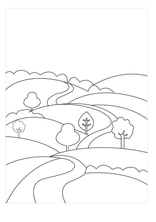 Dibujo de Camino Sinuoso para Colorear y Imprimir