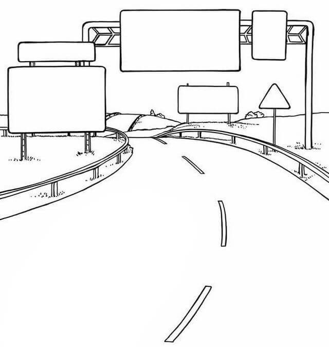 Dibujo de Carretera Básica para Colorear y Imprimir