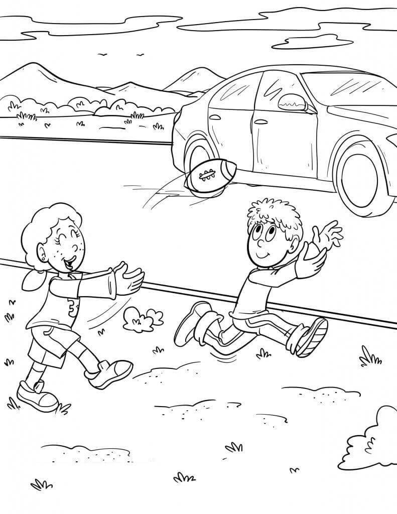 Dibujo de Carretera Segura para Colorear y Imprimir
