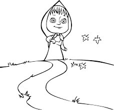 Dibujo de Masha En El Camino para Colorear y Imprimir