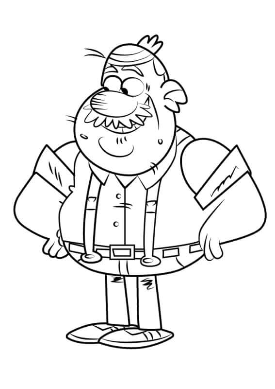 Dibujo de Pop Pop de La Casa Ruidosa para Colorear y Imprimir
