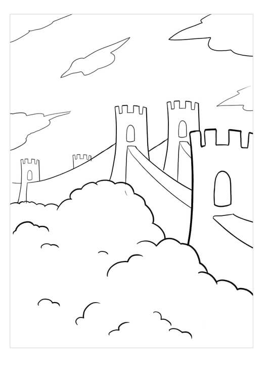 Dibujo de Buena Gran Muralla para Colorear y Imprimir