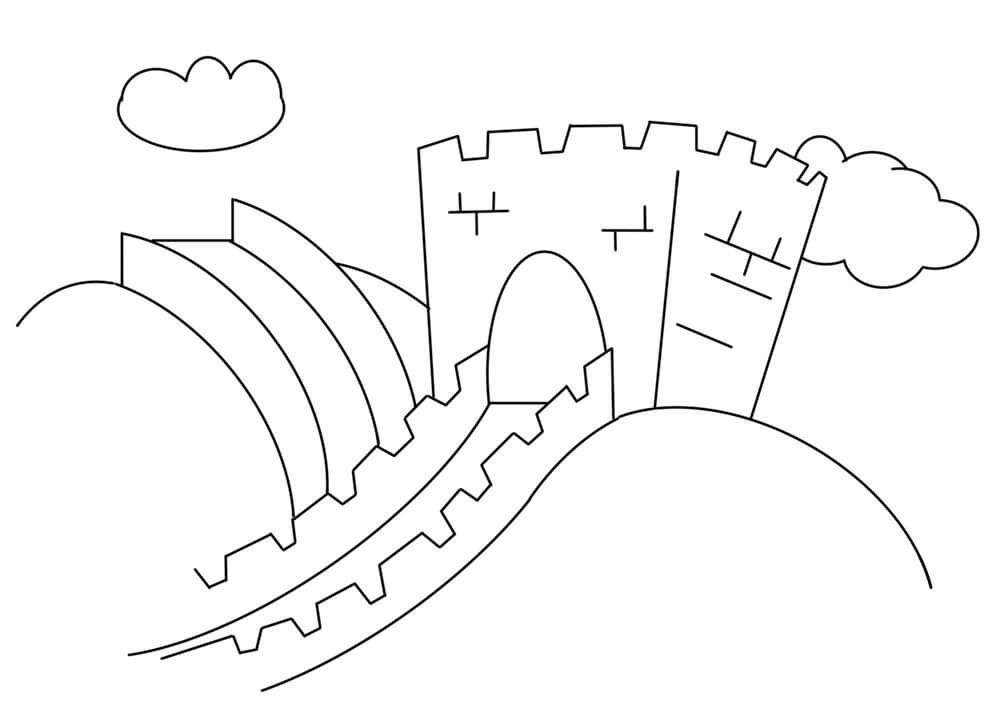 Dibujo de Linda Gran Muralla para Colorear y Imprimir