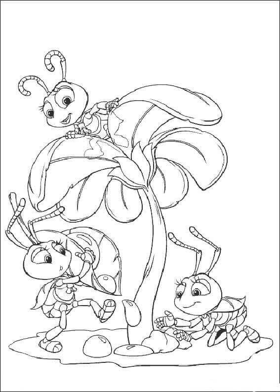 Dibujo de Errores En Una Flor para Colorear y Imprimir