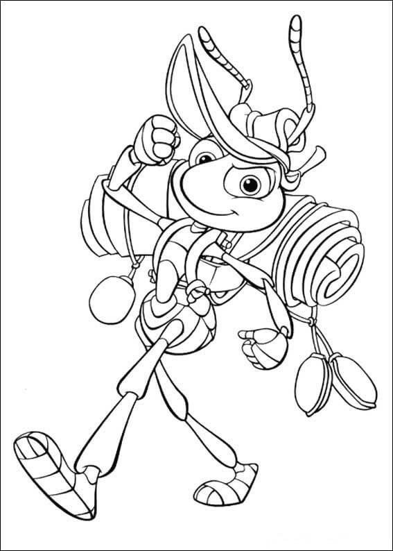 Dibujo de Flik Va de Picnic para Colorear y Imprimir