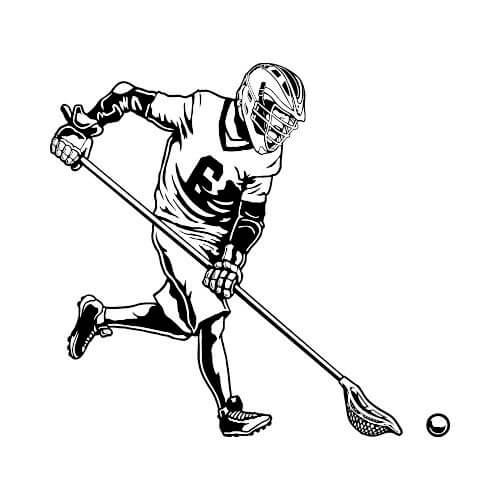 Dibujo de Jugadores Básicos de Lacrosse para Colorear y Imprimir