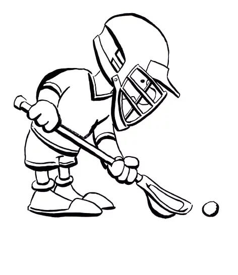 Dibujo de Niños Pequeños Jugando Lacrosse para Colorear y Imprimir