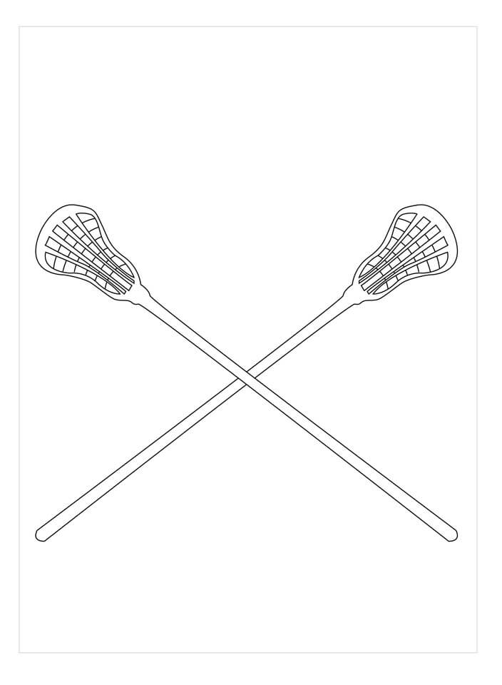 Dibujo de Palo de Lacrosse Individual para Colorear y Imprimir