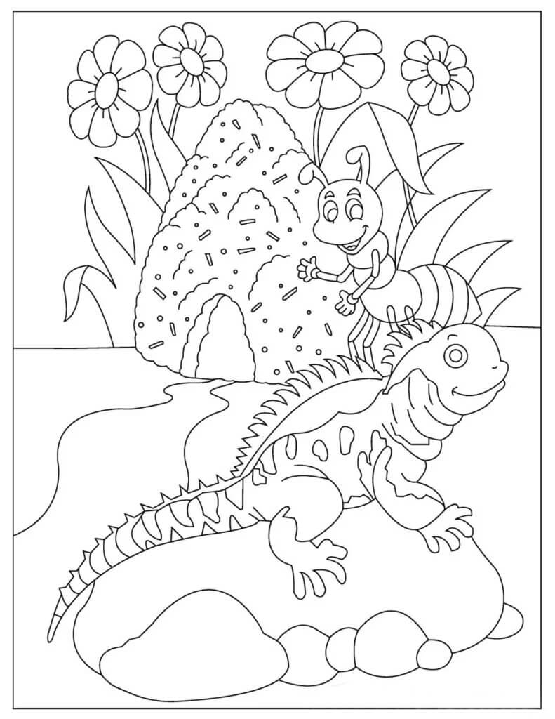 Lagarto para Colorear