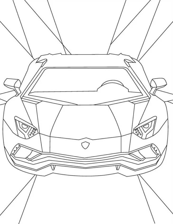 dibujo lamborghini y casa para imprimir y colorear