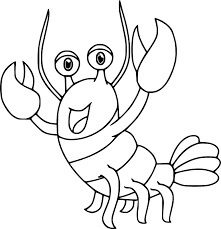 dibujo diversion con langosta para colorear