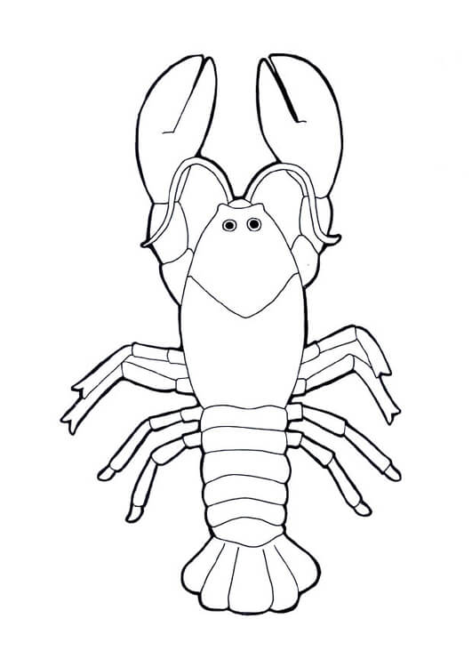 dibujo langosta adorable para colorear