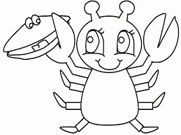 dibujo langosta de dibujos animados para colorear