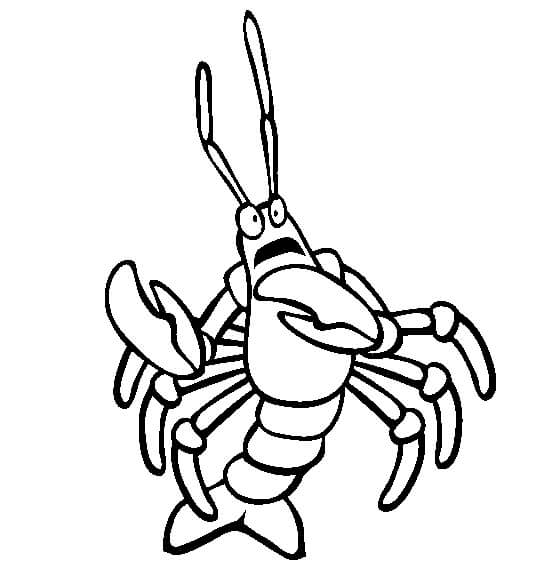 dibujo langosta enojado para colorear