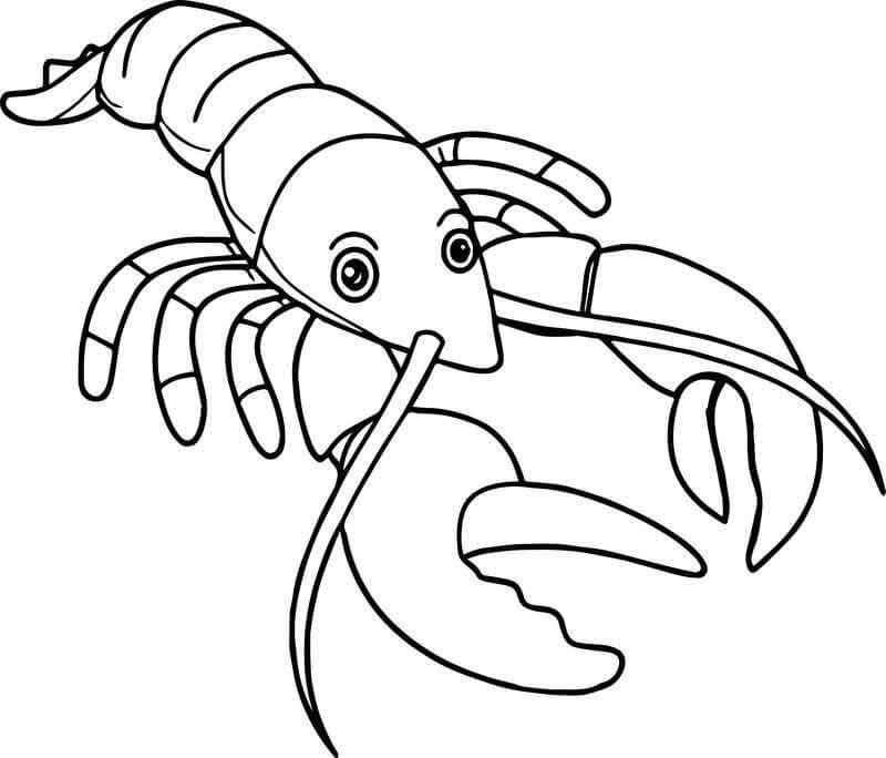dibujo langosta imprimible para colorear