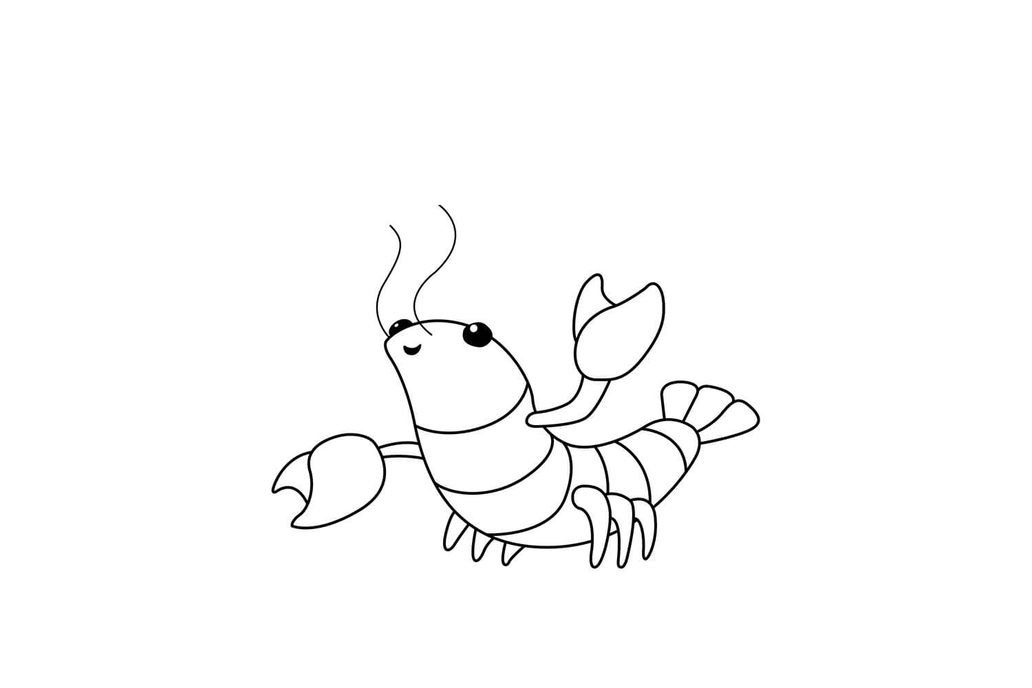 dibujo langosta linda para colorear