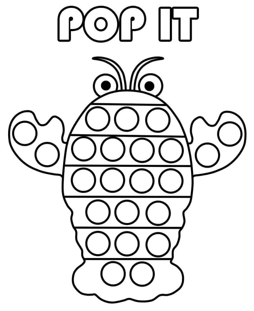 dibujo langosta pop it para colorear