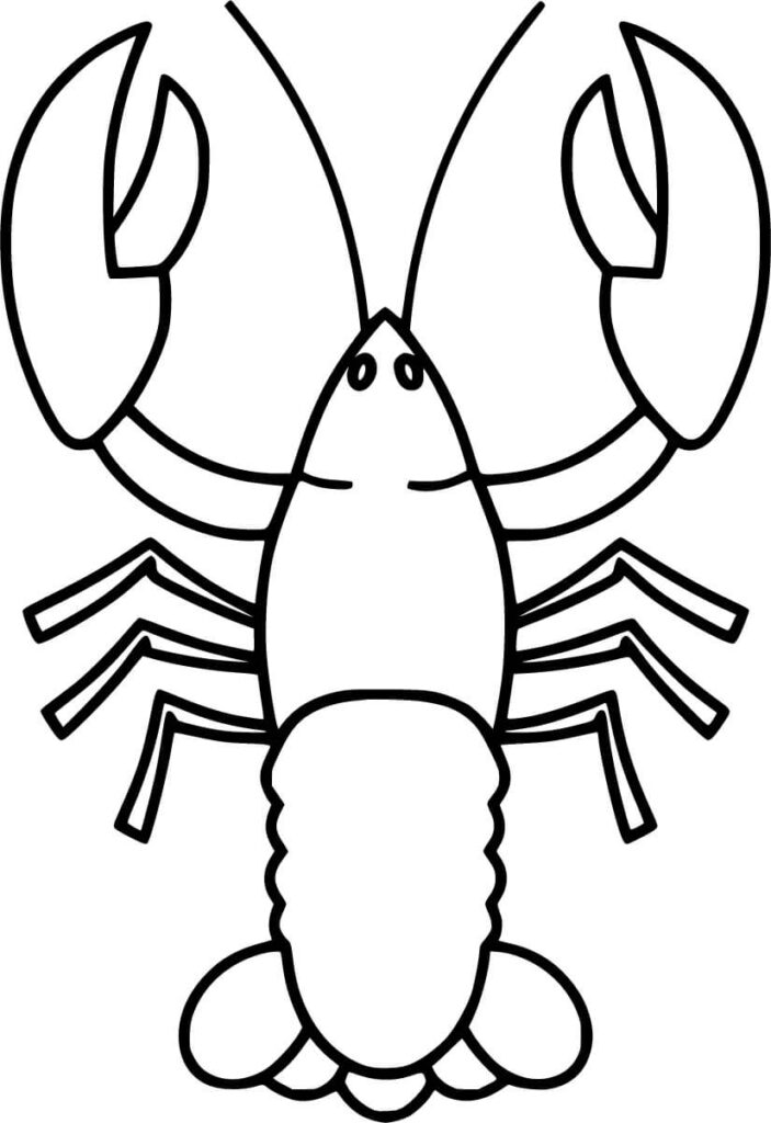 Dibujo Langosta Simple Para Colorear