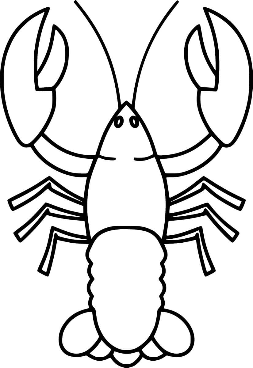 dibujo langosta simple para colorear