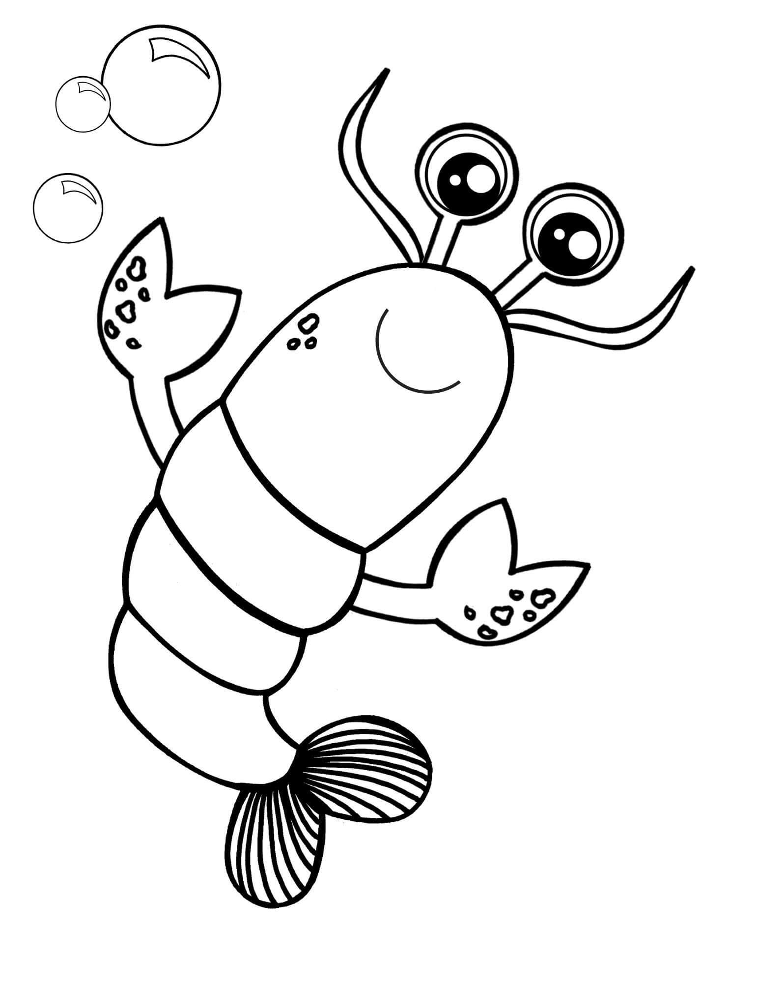 dibujo langosta sonriendo para colorear
