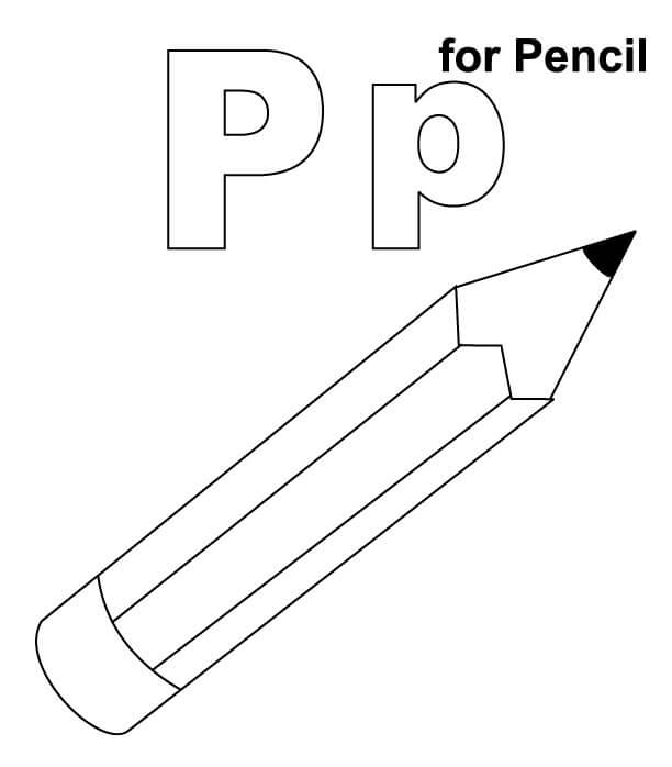 dibujos letra p para lapiz para colorear