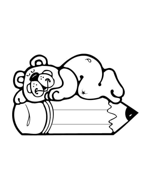 dibujos oso durmiendo en lapiz para colorear