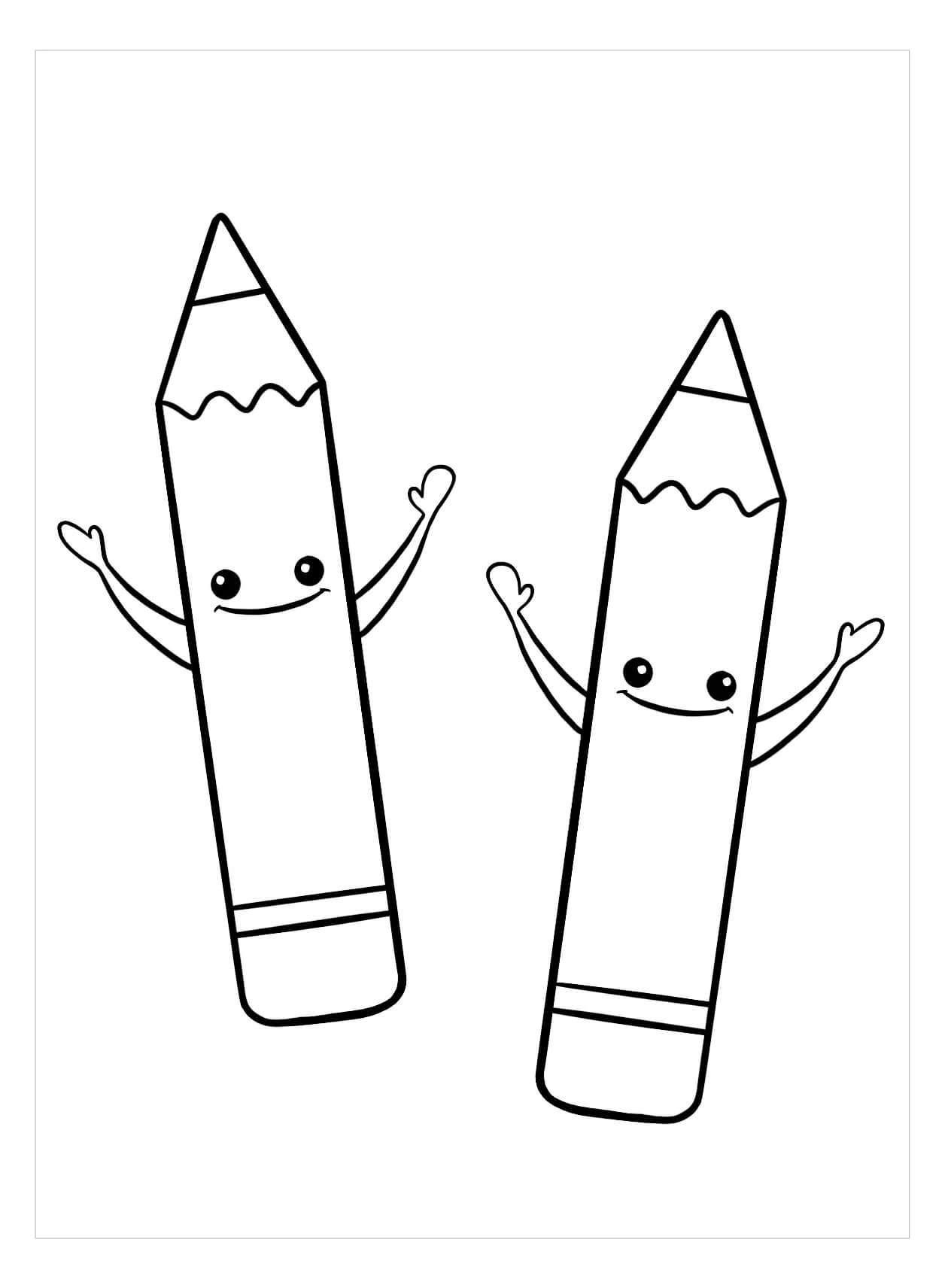dibujos sonriendo dos lapices para colorear