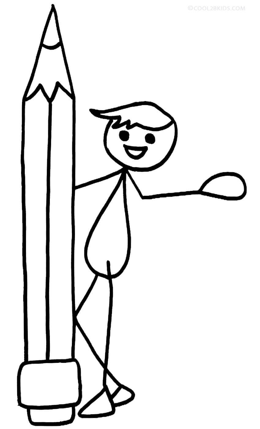 dibujos stickman con lapiz para colorear