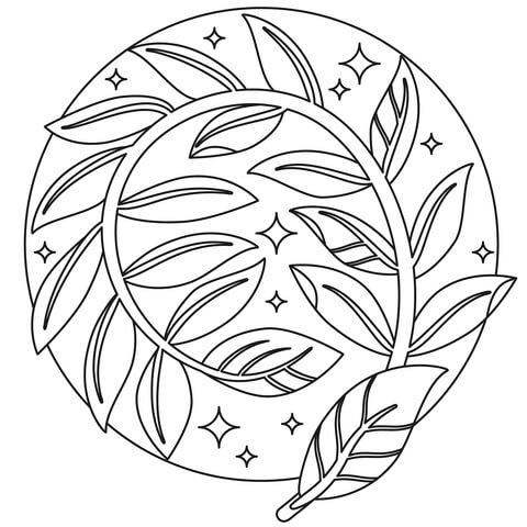Dibujo de Colorea El Laurel para Colorear y Imprimir