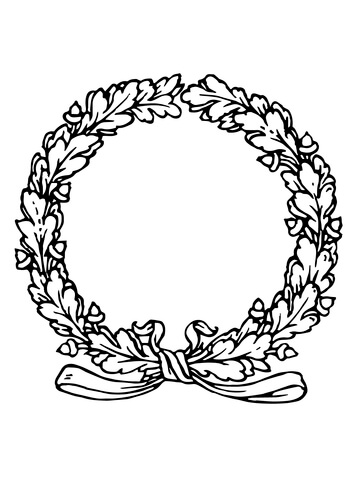 Dibujo de Corona de Laurel para Colorear y Imprimir