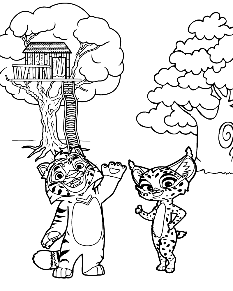 dibujo easy leo and tig para imprimir y colorear