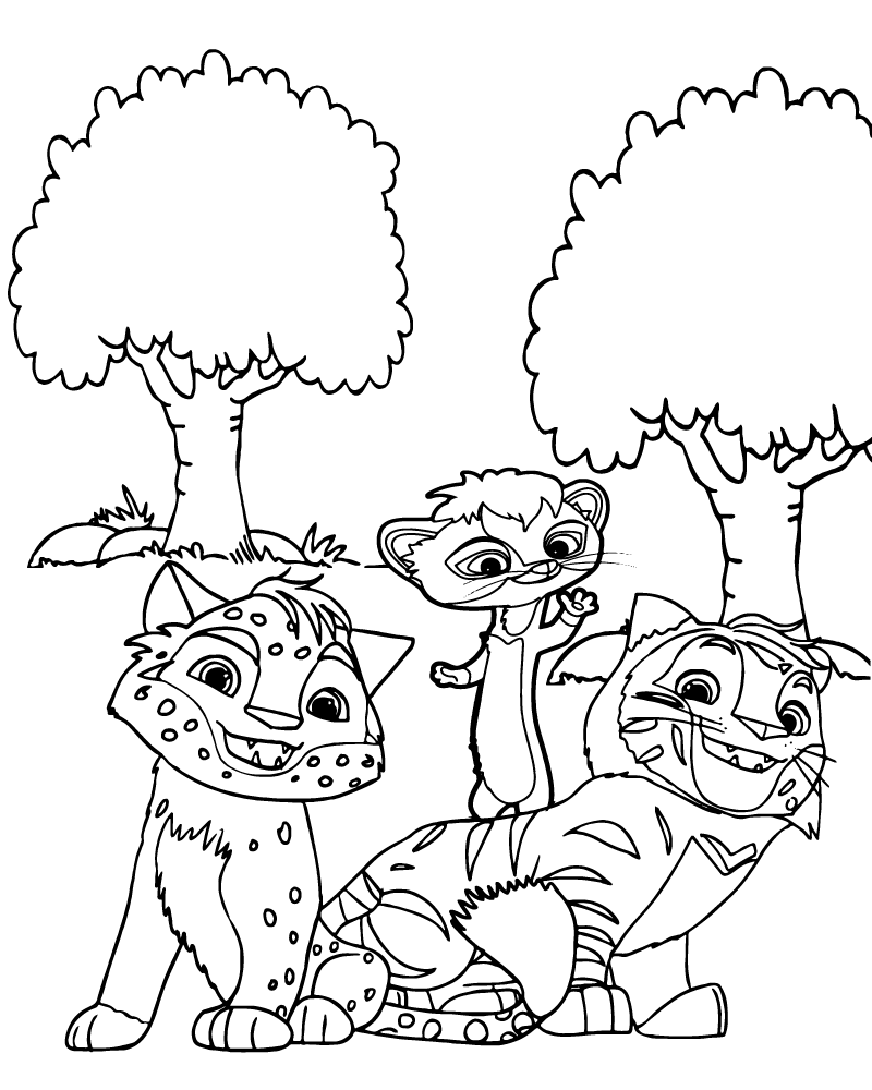 dibujo free leo and tig para imprimir y colorear