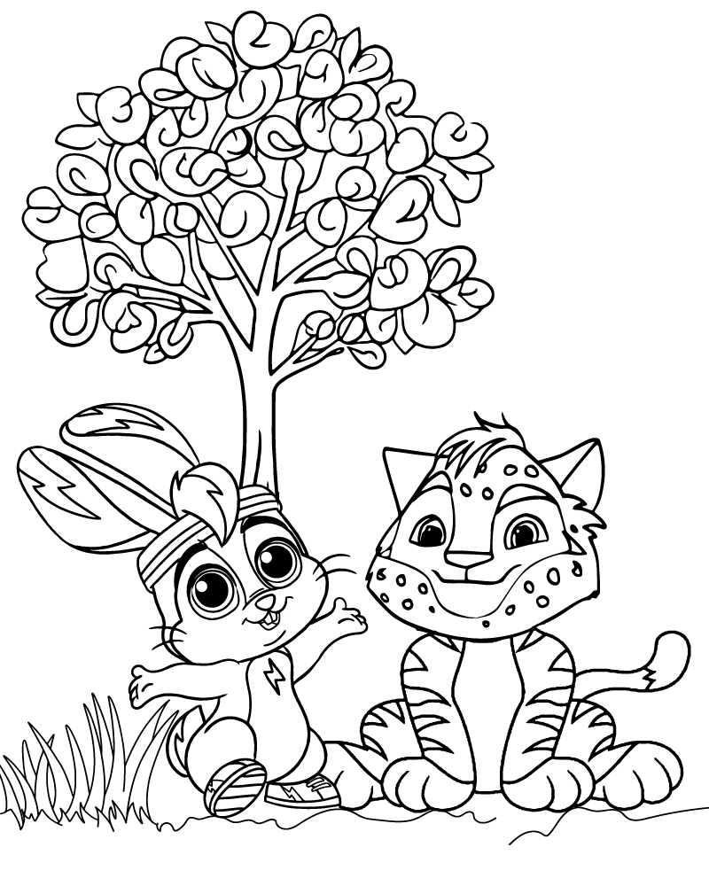 dibujo happy animals in leo and tig para imprimir y colorear