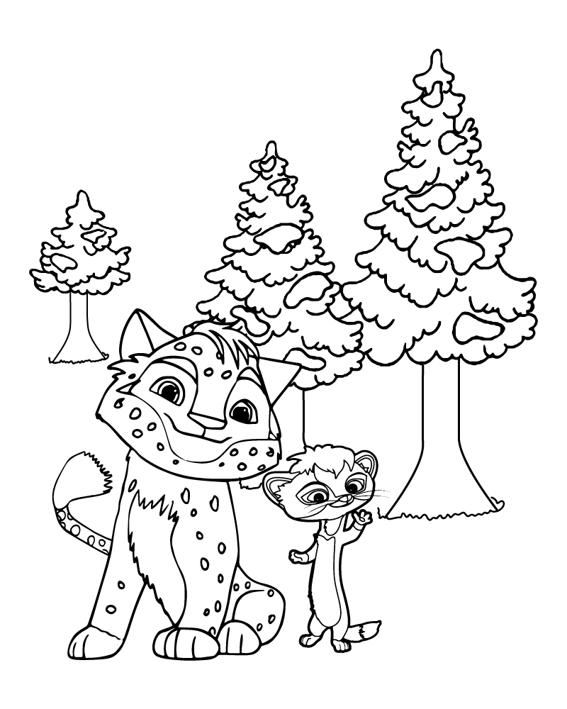 dibujo leo and mila para imprimir y colorear