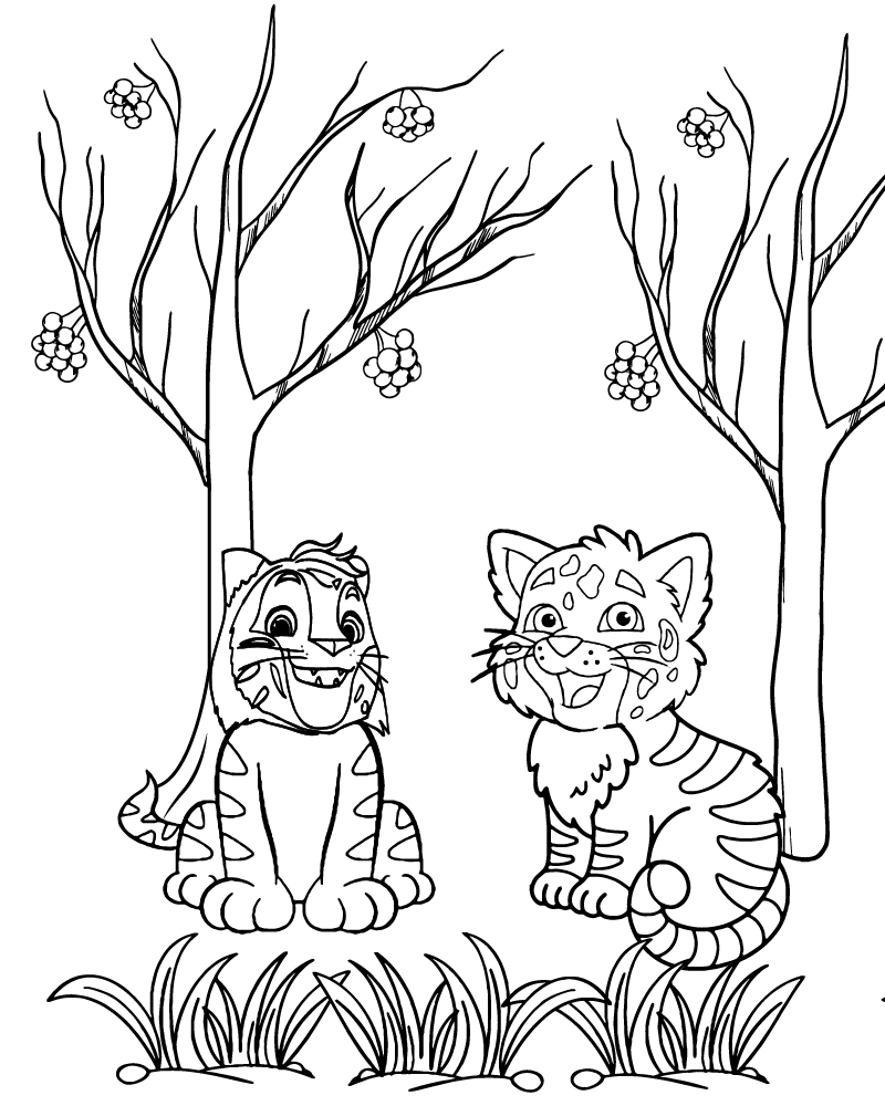 dibujo leo with friend free para imprimir y colorear