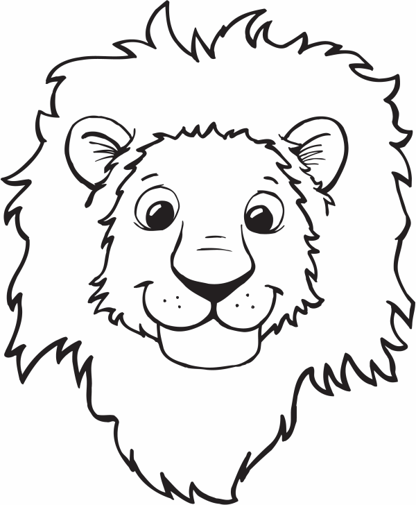 Dibujo de Cara de León para Colorear y Imprimir